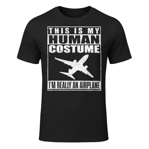 This Is My Human Costume Im An Airplane Halloween Pilot Airplane T Shirt AIP0884