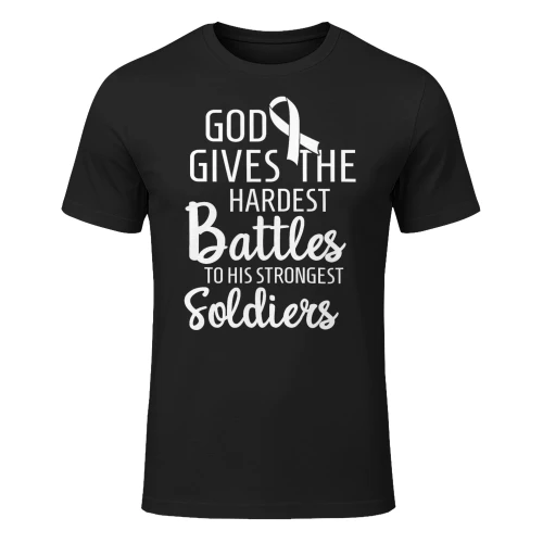 Lung Cancer Fighter Survivor Motivational White Ribbon Lung Cancer T Shirt LUC0108