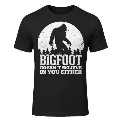 Womens Bigfoot Doesnt Believe In You Either Sasquatch Gift Vneck Bigfoot T Shirt STB0518