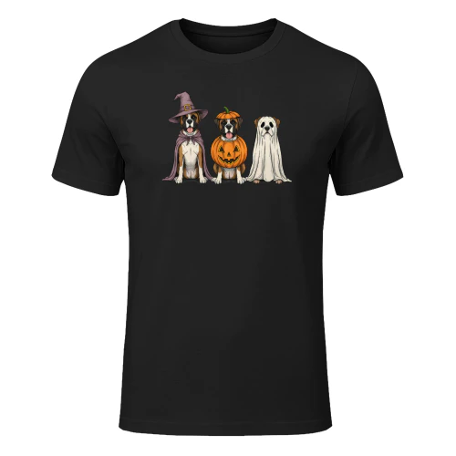 Spooky Ghost Boxer Dog Lover Pumpkin Halloween Witch T Shirt WIT0259