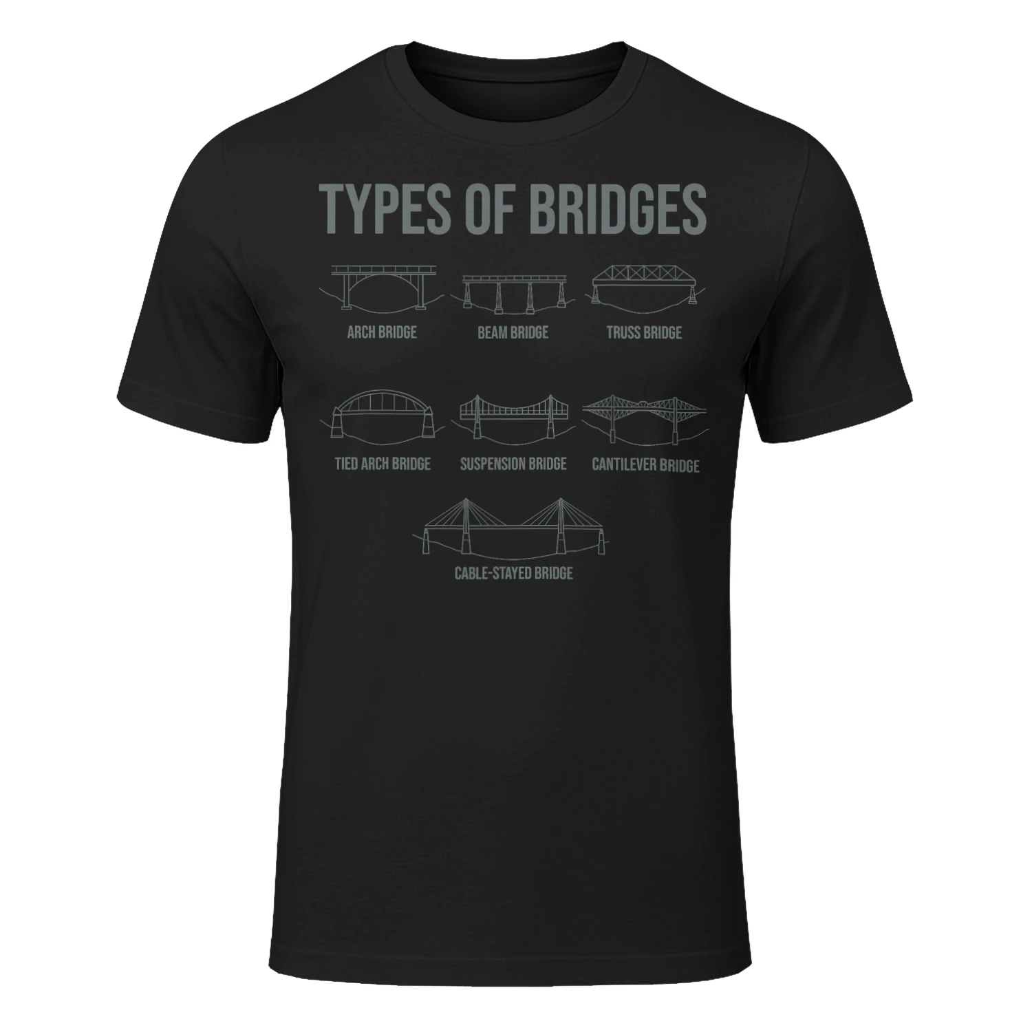 Types Of Bridges Bridge Engineer Gift Small Engineer T Shirt STE0643