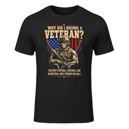 Why Did I Become A Veteran Funny Skull Veteran T Shirt VET0042