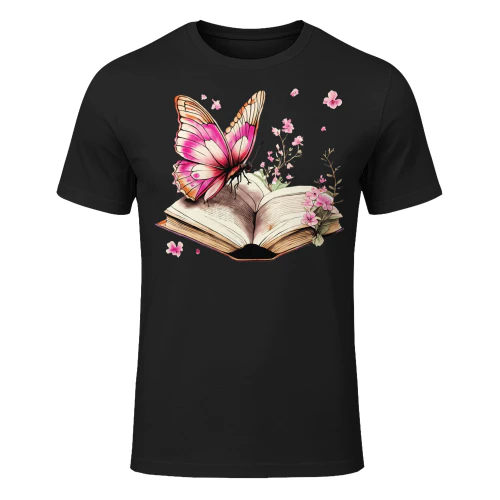 Vibrant Butterfly Book Print Read Books Shirt REB0897