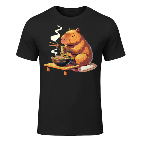 Sweet Capybara Eats Ramen Noodles Capybaras Ramen T Shirt CAB0757
