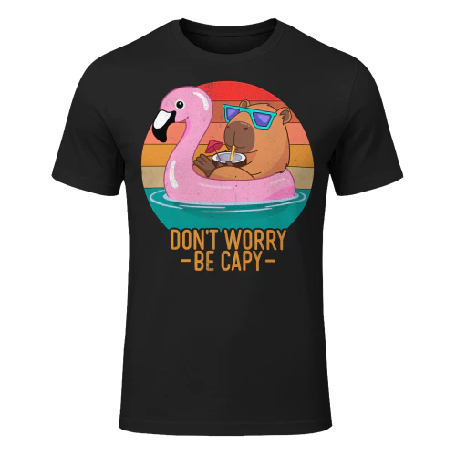 Retro Dont Worry Be Capy Kids Youth Women Men Boys Capybara T Shirt CAB0717