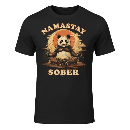 Bear Namastay Sober Na Aa Mediation Sobriety T Shirt SOB0029