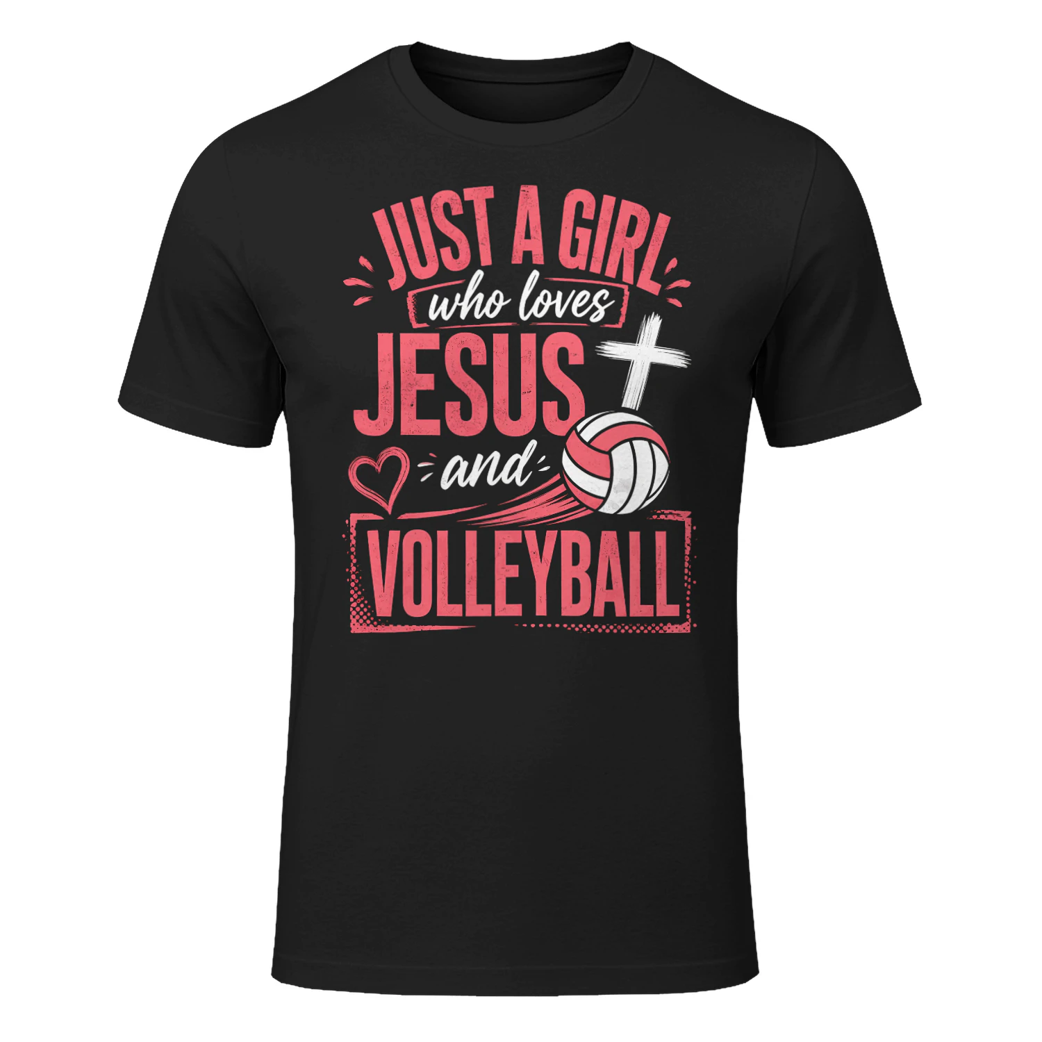 Just A Girl Loves Jesus Volleyball T Shirt VOL0030