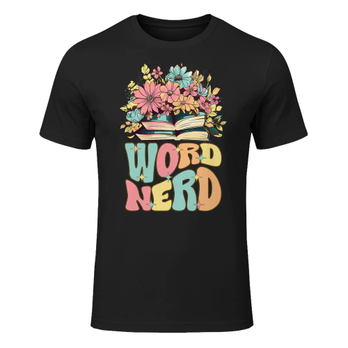 Word Nerd Groovy Book Reader Book Reading Read Books T Shirt REB0936