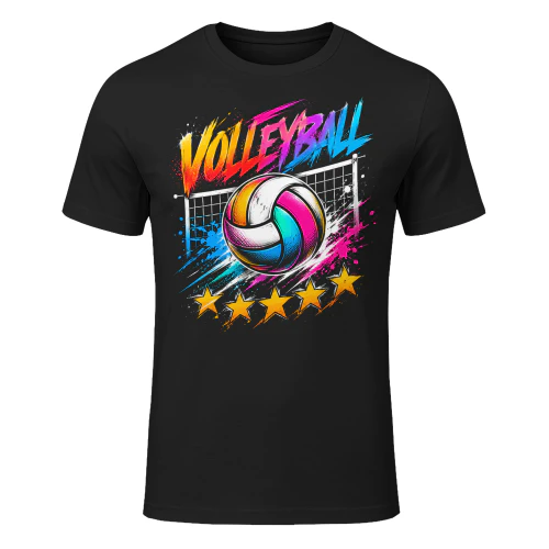 Volleyball 5 Stars Rating Colorful Style Volleyball T Shirt VOL0021