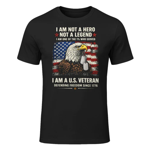 Eagle Dog Tags Defending Freedom US Veteran T Shirt VET0054