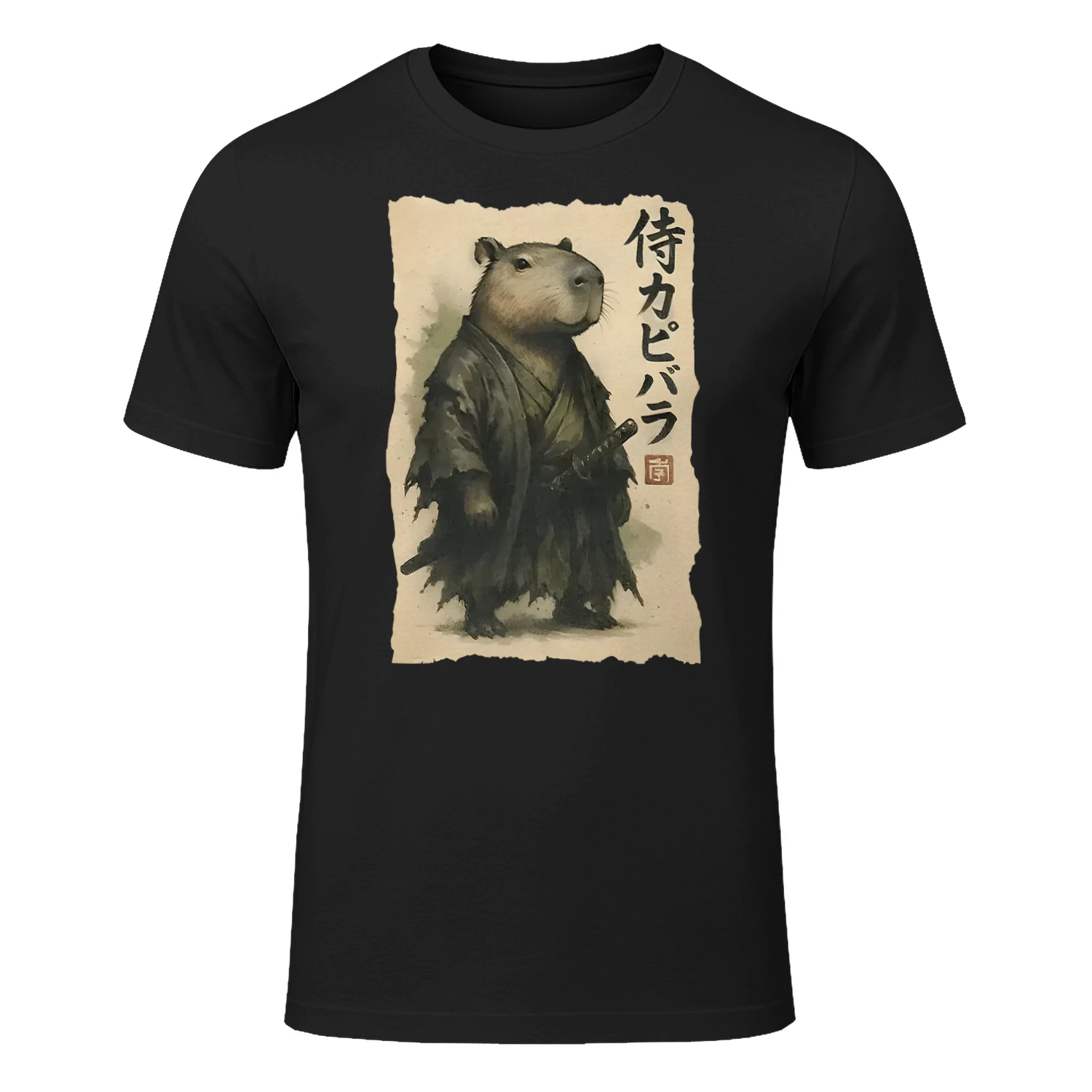Samurai Capybara Funny Capybara Japanese Animal T Shirt CAB0728