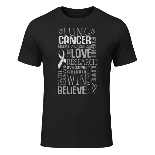 Word Cloud Lung Cancer Awareness T Shirt Women Men Gift Lung Cancer T Shirt LUC0156