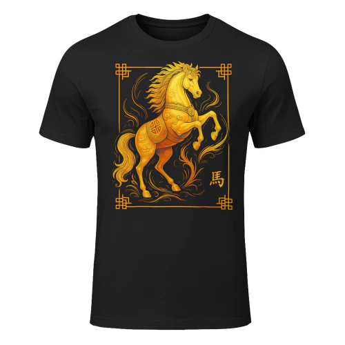Year Of The Horse Lunar New Year Chinese New Year 2026 Gold Horse T Shirt HOR0157