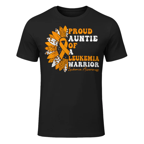 Proud Auntie Of A Leukemia Warrior Leukemia Awareness T Shirt LEW0298