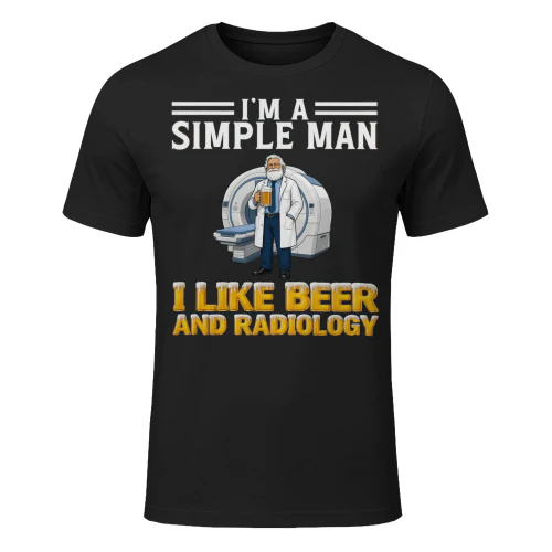 Simple Man I Like Beer And Radiology Black RAD0007