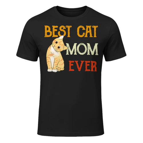 Vintage Cat Best Cat Mom Ever Meow With My Cat Funny Kitty Cat T Shirt CLR0670
