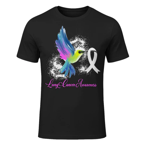 White Ribbon Lung Cancer Survivor Gift Lung Cancer Awareness Lung Cancer T Shirt LUC0151