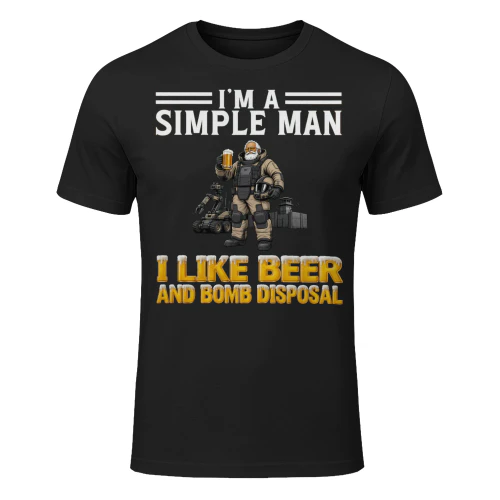 Simple Man I Like Beer And Bomb Disposal Black BOM0006