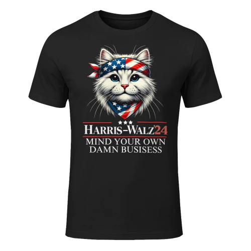 Walz Mind Your Own Damn Business Harris Waltz Cat Lady Cat T Shirt CLR0686