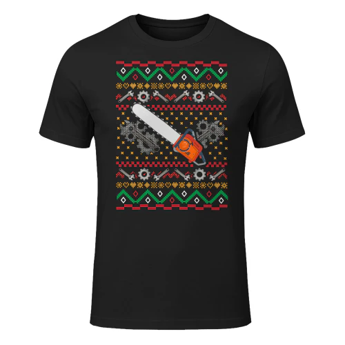 Lumberjack Ugly Christmas Sweatshirt Chainsaw Tree Service LUB0235