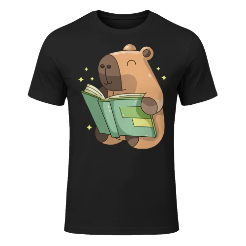 Pet Capybara is Reading Library Capy Word Book Day Teacher Men Women Kids T Shirt CAB0705