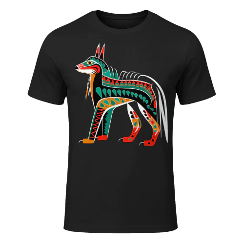 Wolf In Pacific Northwest Coast Native American Tribal Style NA T Shirt NTA0086