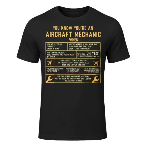 You Know Youre An Aircraft Mechanic Airplane Maintenance Airplane T Shirt AIP0001