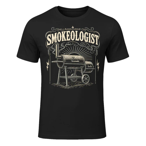 Smokeologist Vintage Smoker Grill Master Pitmaster Meat Smoker BBQ T Shirt BBQ0022