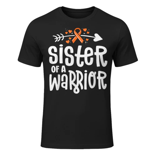Sister of a Warrior Orange Family Leukemia Cancer Awareness T Shirt LEW0311