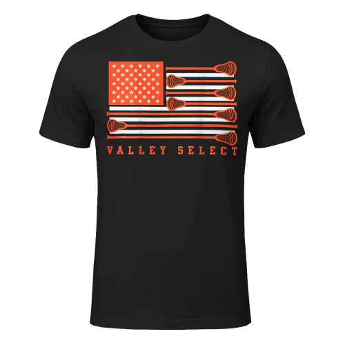 Valley Select Lax American Flag Lacrosse T Shirt LAR0473