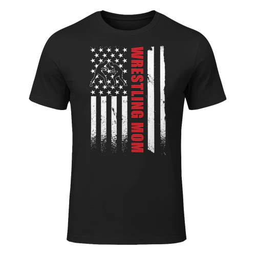 Wrestling Mom Apparel Mothers Day Us Flag Wrestling Mama Wrestling T Shirt WRT0529