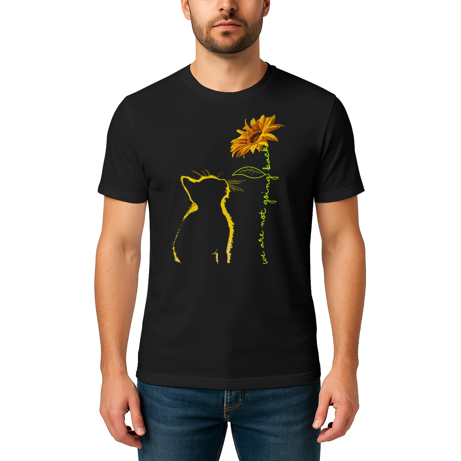 We Are Not Going Back Cat Sunflower Design Cat T Shirt CLR0687