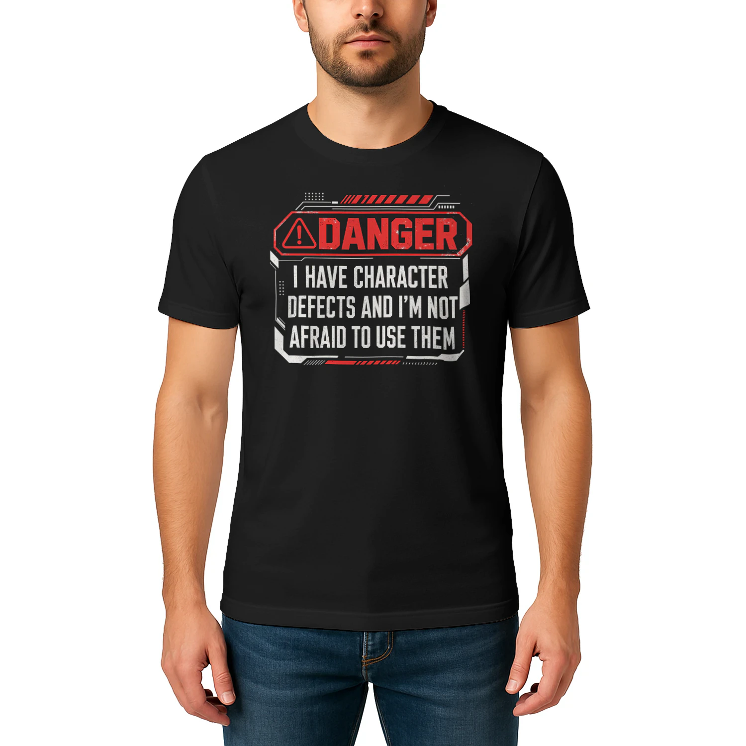 Danger I Have Character Defects Funny Recovery Sobriety T Shirt SOB0054