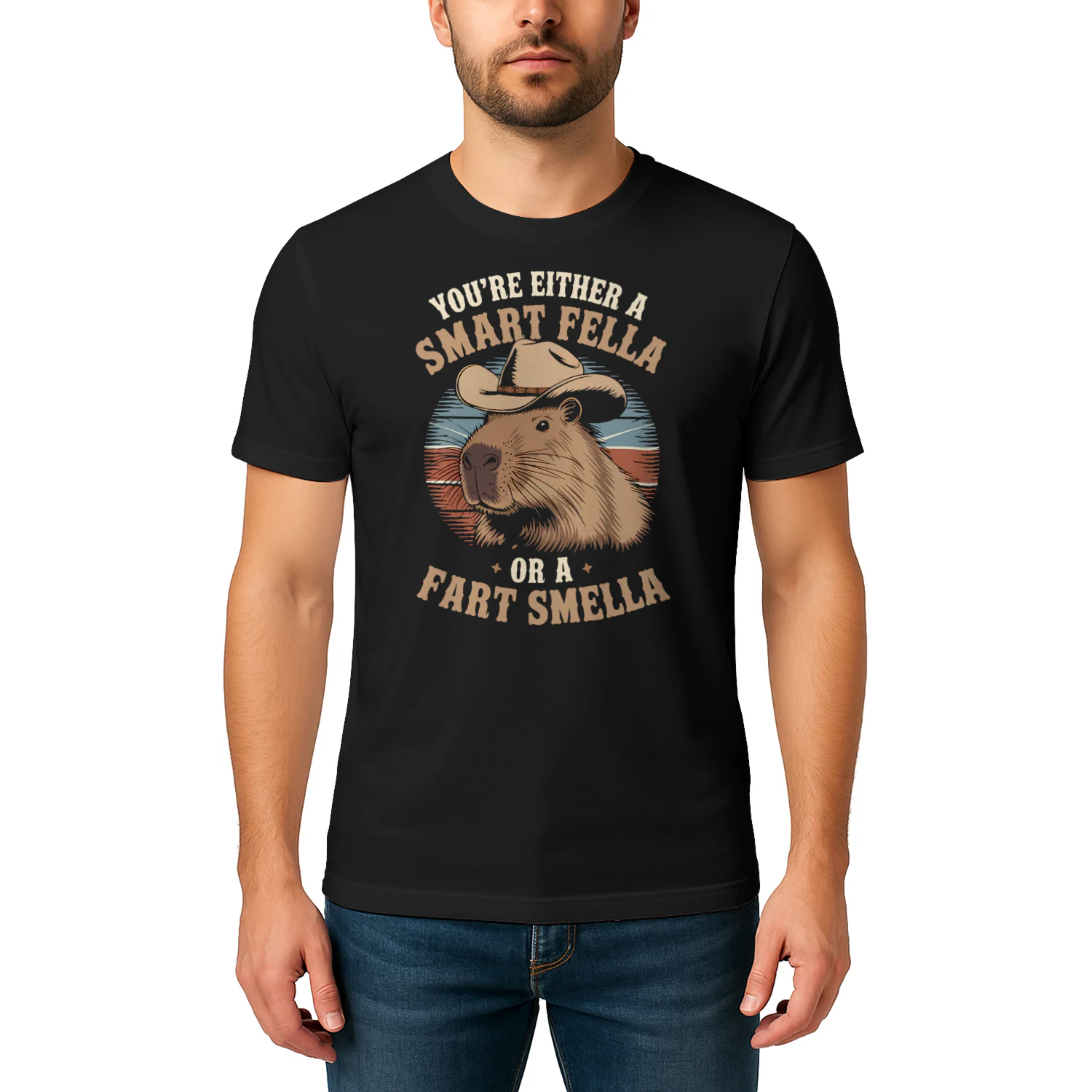 Smart Fella Or Fart Smella Rodent Animals Kawaii Capybara T Shirt CAB0744