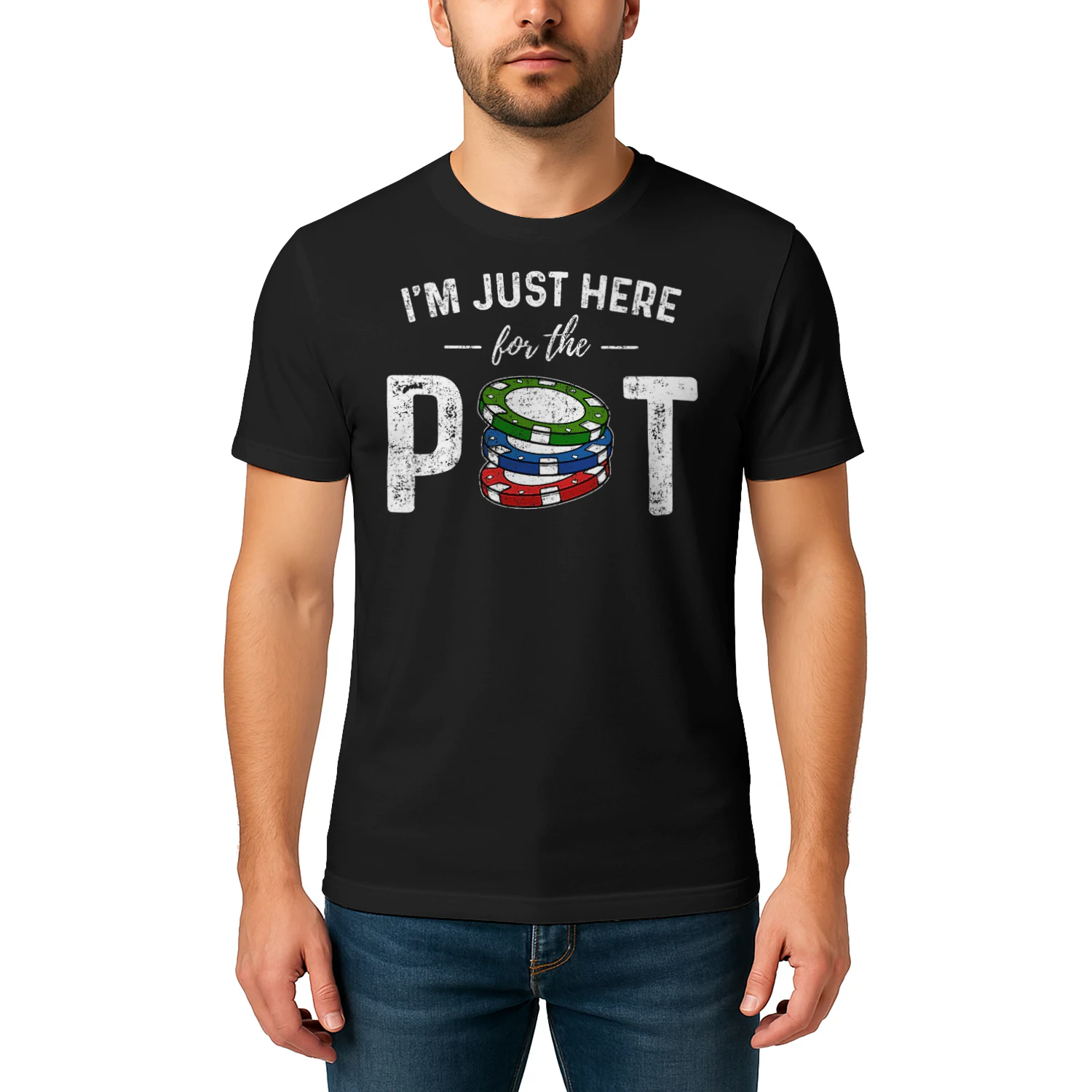 Poker Im Just Here For The Pot Funny Poker T Shirt POK0202