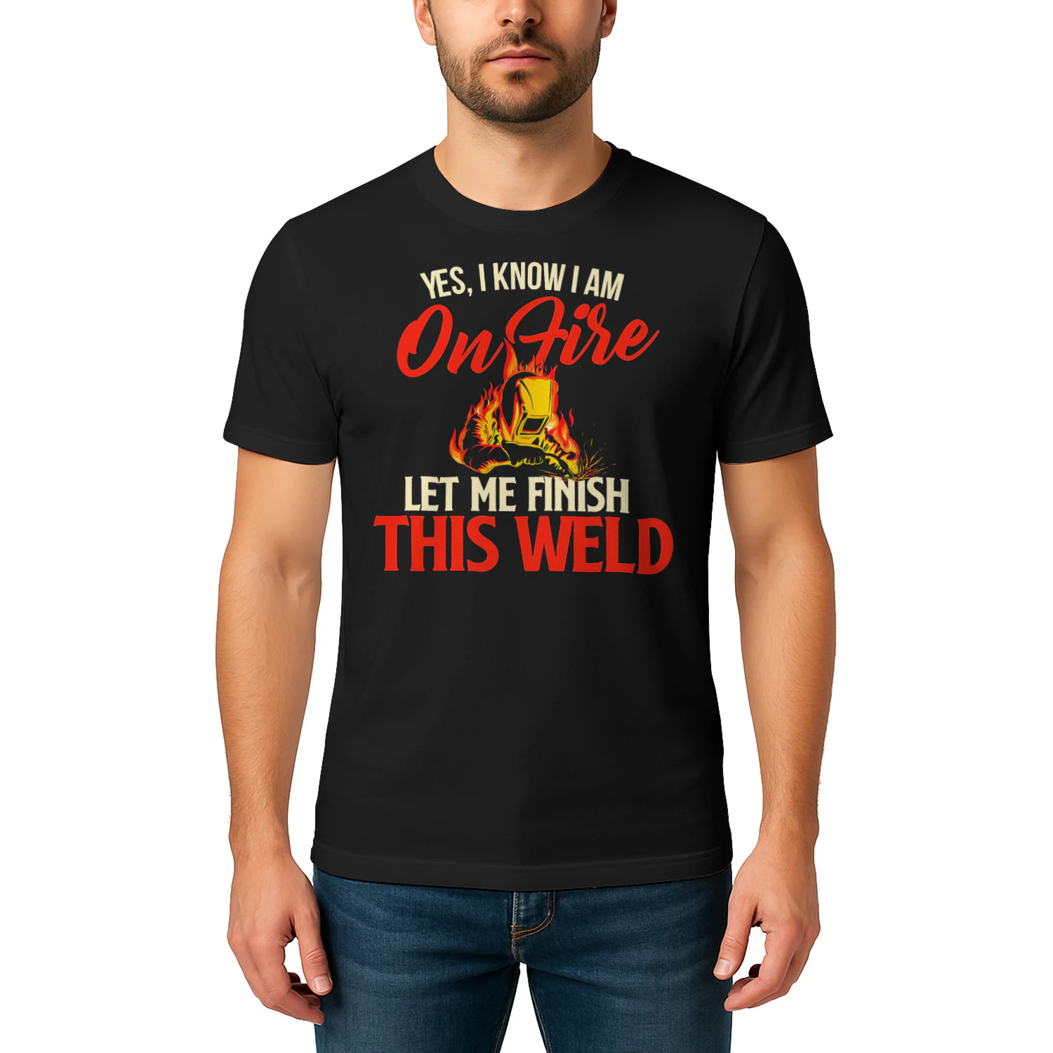 Yes I Know I Am On Fire Welding Welder Weld Ironworker Welder T Shirt WED0498