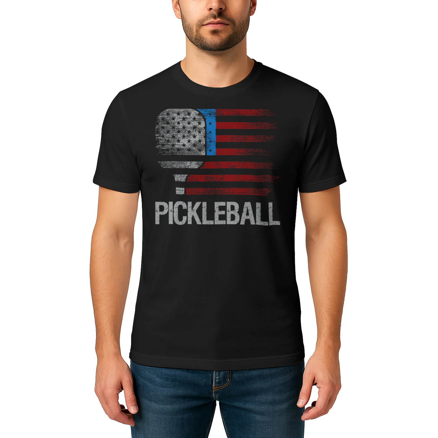 Us Flag Pickleball Player Paddleball Lover Pickleball T Shirt PIK0332