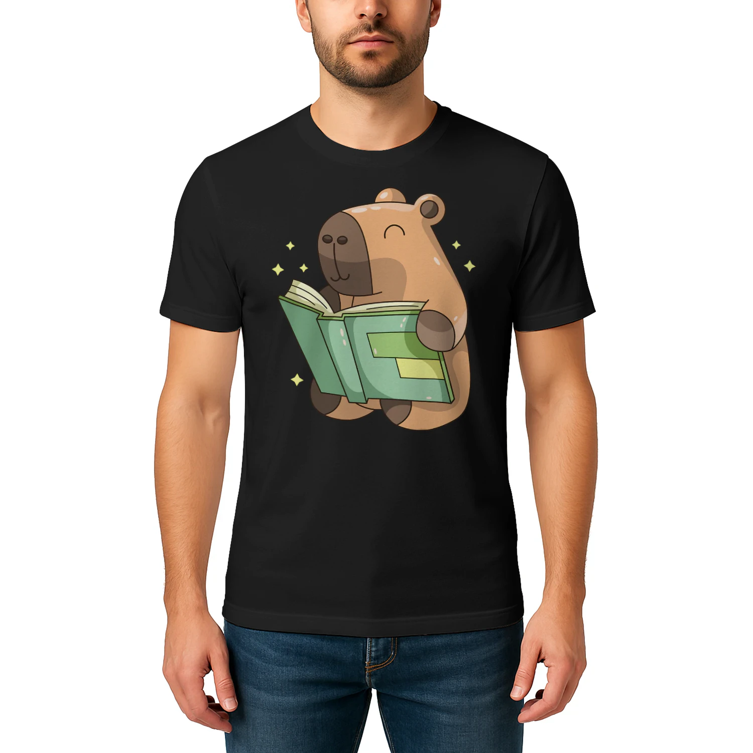Pet Capybara is Reading Library Capy Word Book Day Teacher Men Women Kids T Shirt CAB0705
