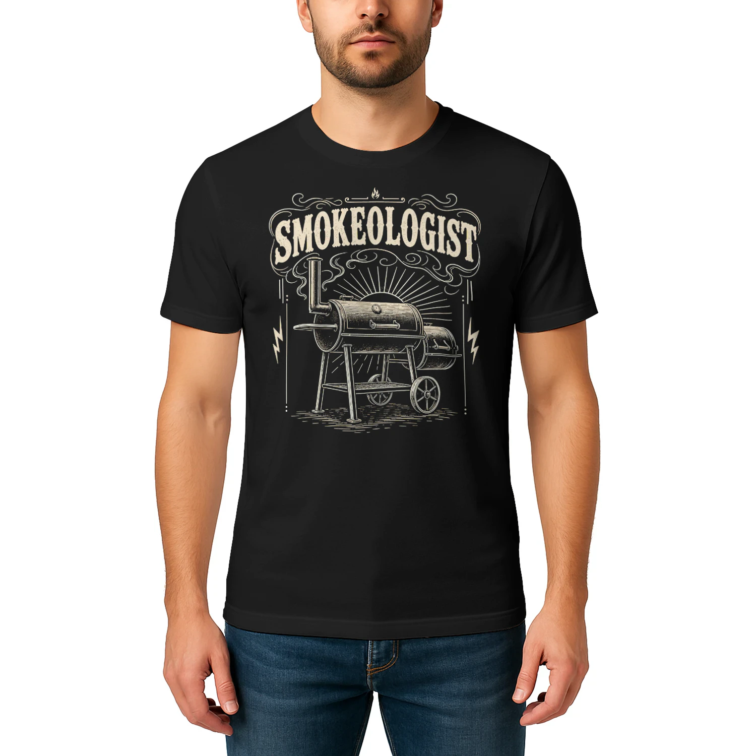 Smokeologist Vintage Smoker Grill Master Pitmaster Meat Smoker BBQ T Shirt BBQ0022