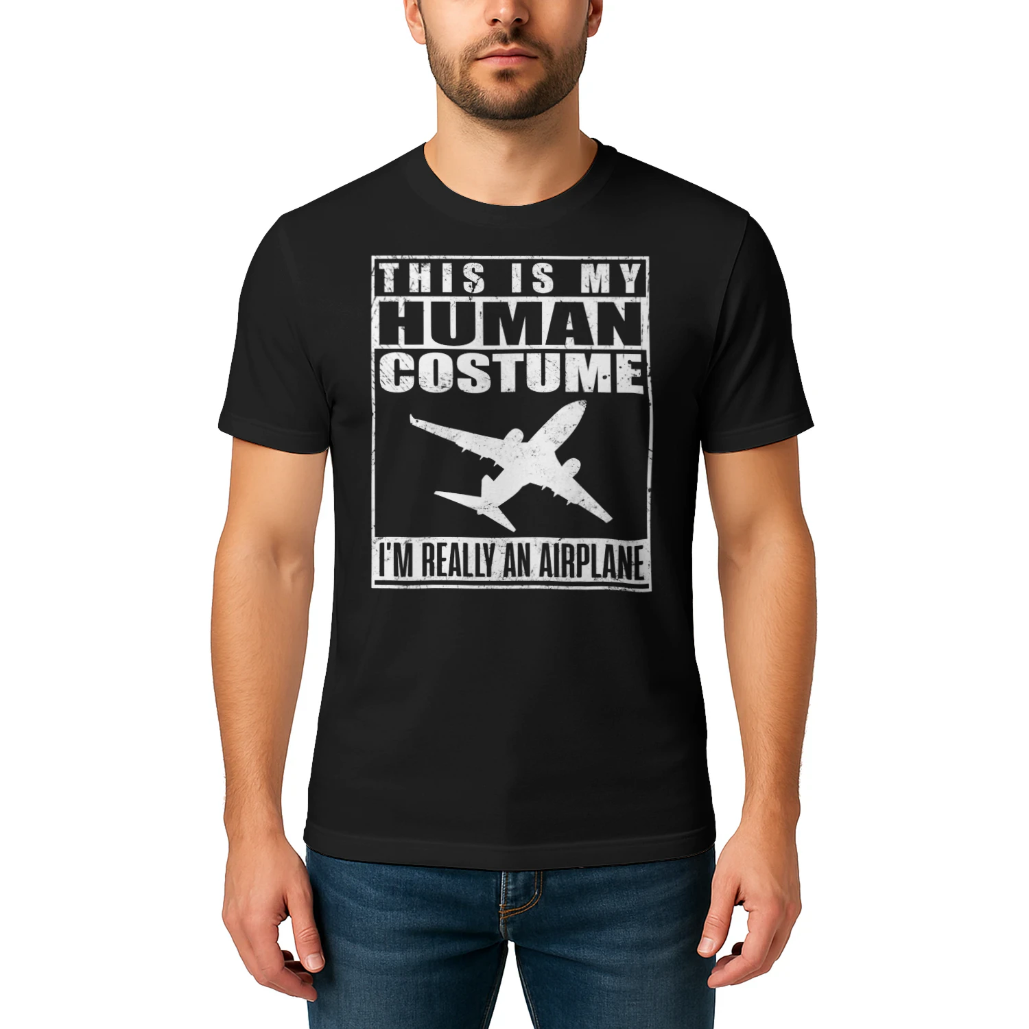 This Is My Human Costume Im An Airplane Halloween Pilot Airplane T Shirt AIP0884