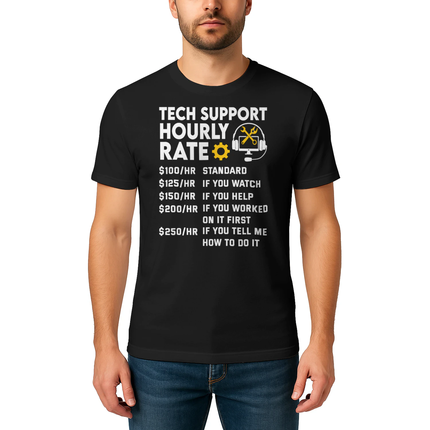 Tech Support Hourly Rate It Engineer Tech Computer Geek Engineer T Shirt STE0630