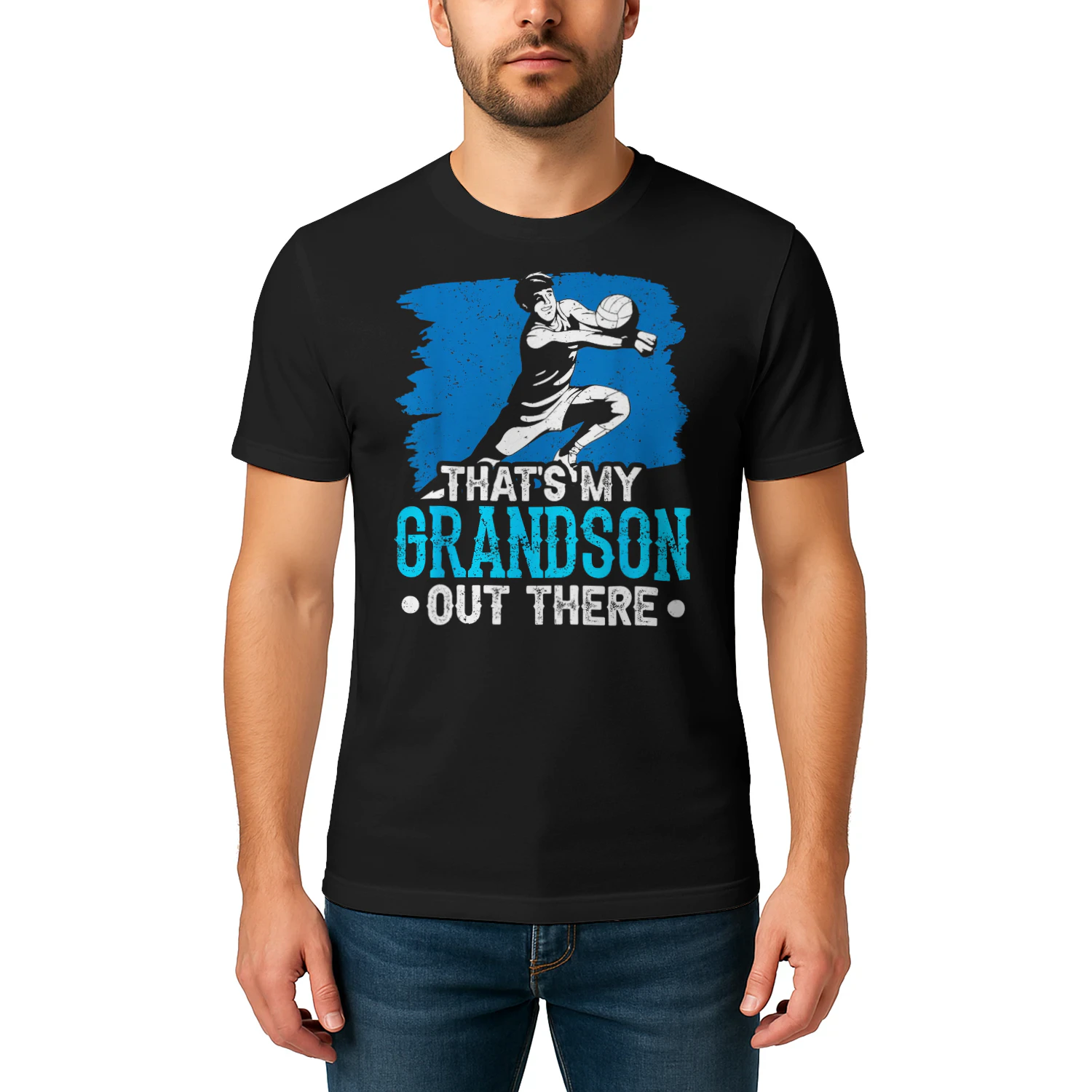 That's My Grandson Out There Volleyball Field Sports Athlete T-Shirt VOL0054