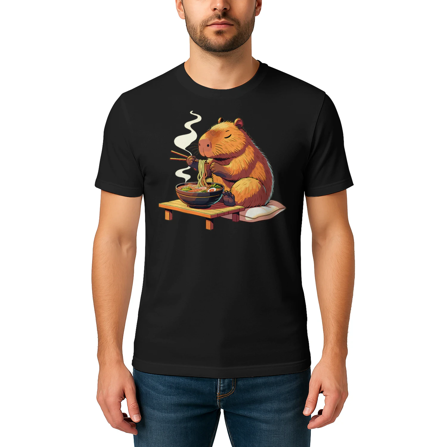 Sweet Capybara Eats Ramen Noodles Capybaras Ramen T Shirt CAB0757