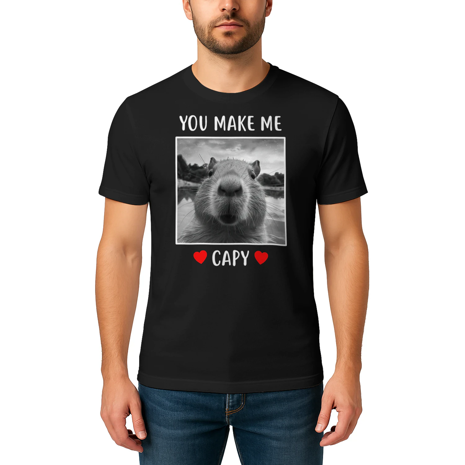 Valentines Day You Make Me Capy Funny Capybara T Shirt CAB0772