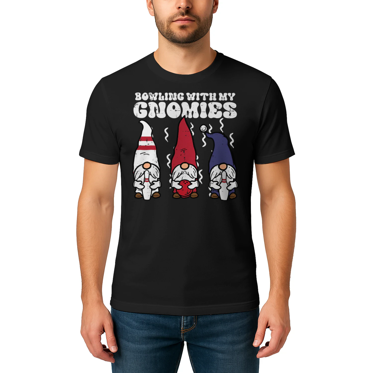 Bowling with Gnomies Bowler Gnome Matching Men Women Kids T Shirt BOL1080