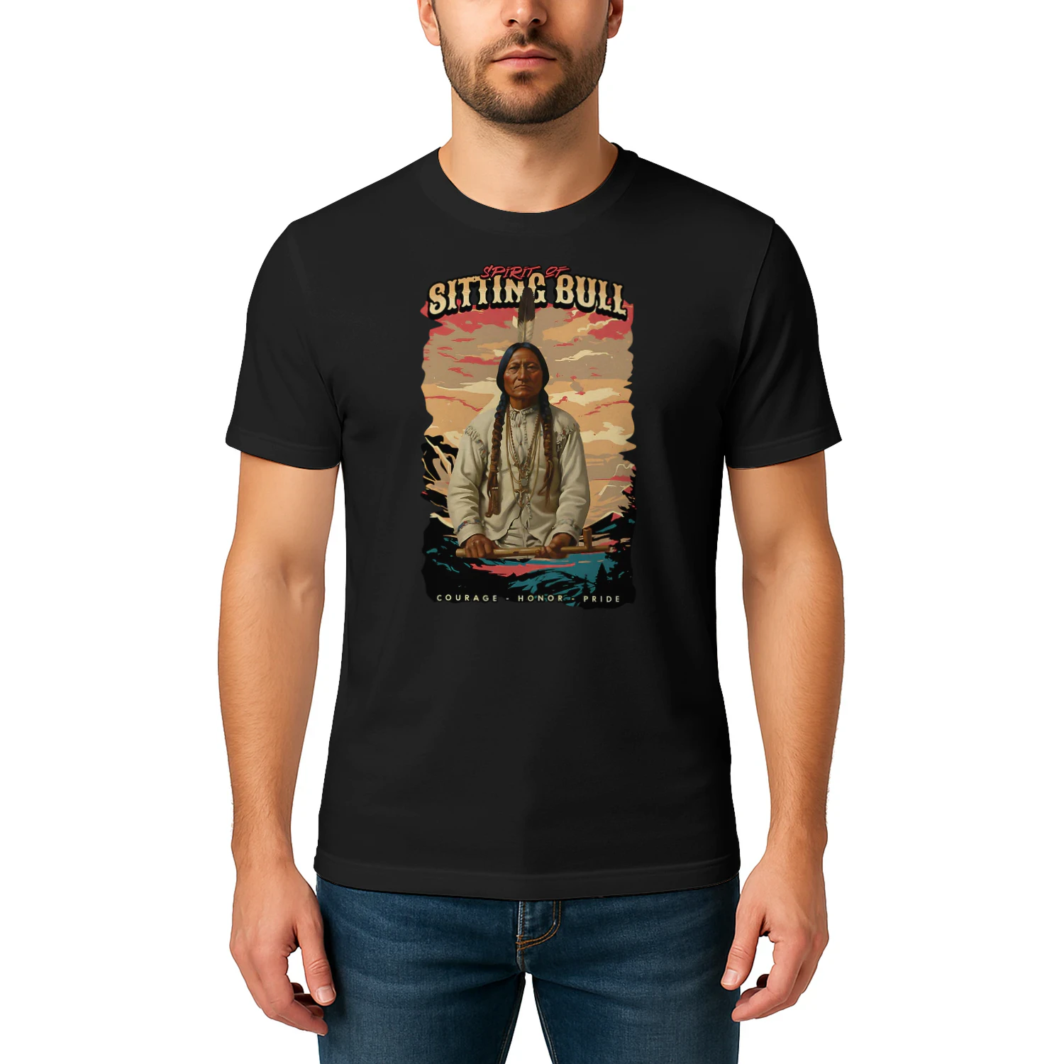 Sitting Bull Native American Chief Lakota Sioux Indians NA T Shirt NTA0178