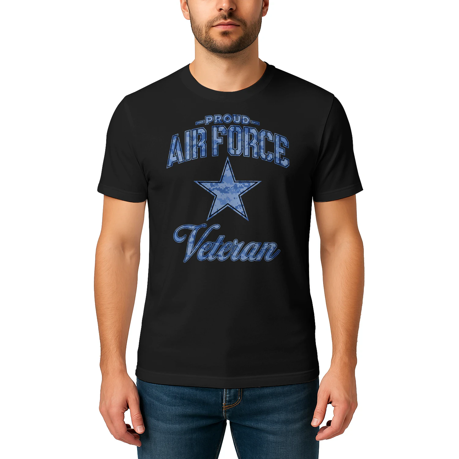 Womens Air Force Veteran Camo V Neck Veteran T Shirt VET1112