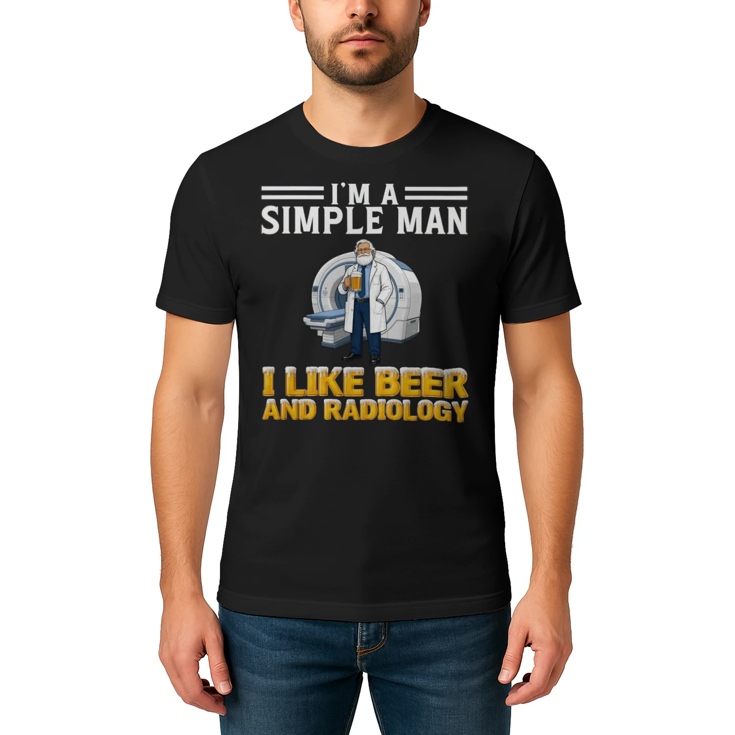 Simple Man I Like Beer And Radiology Black RAD0007