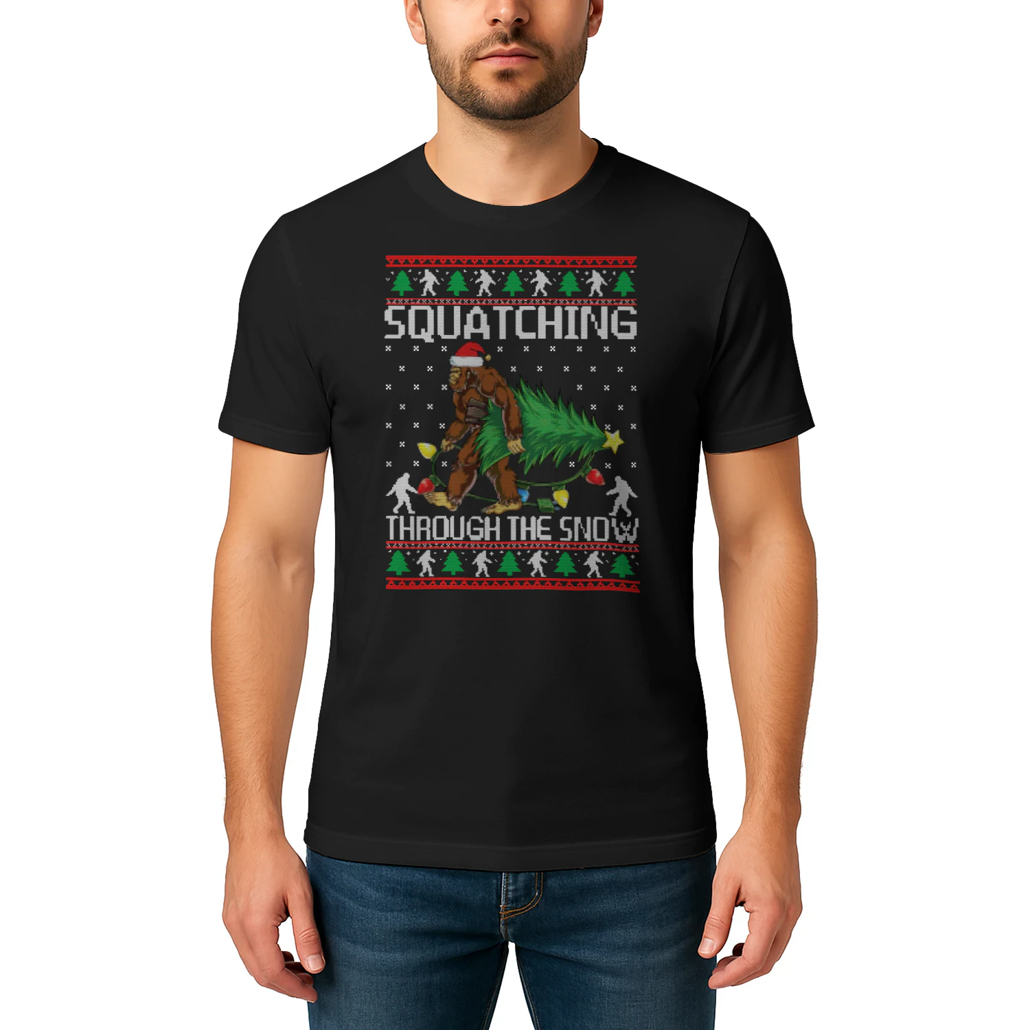 Squatching Through The Snow Bigfoot Lovers Christmas Sweatshirt Bigfoot T Shirt STB0490