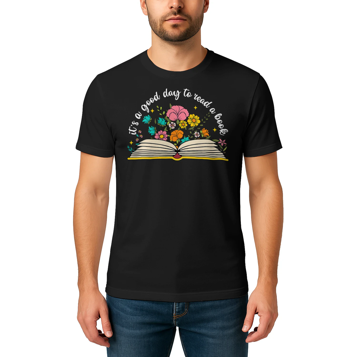 Womens Its A Good Day To Read A Book Librarian Books Reading Floral V Neck Read Books T Shirt REB0932